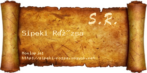 Sipeki Rózsa névjegykártya
